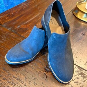 Clarks Camzin Step Black Suede Leather Slip On Comfort Loafer Women 8 NEE